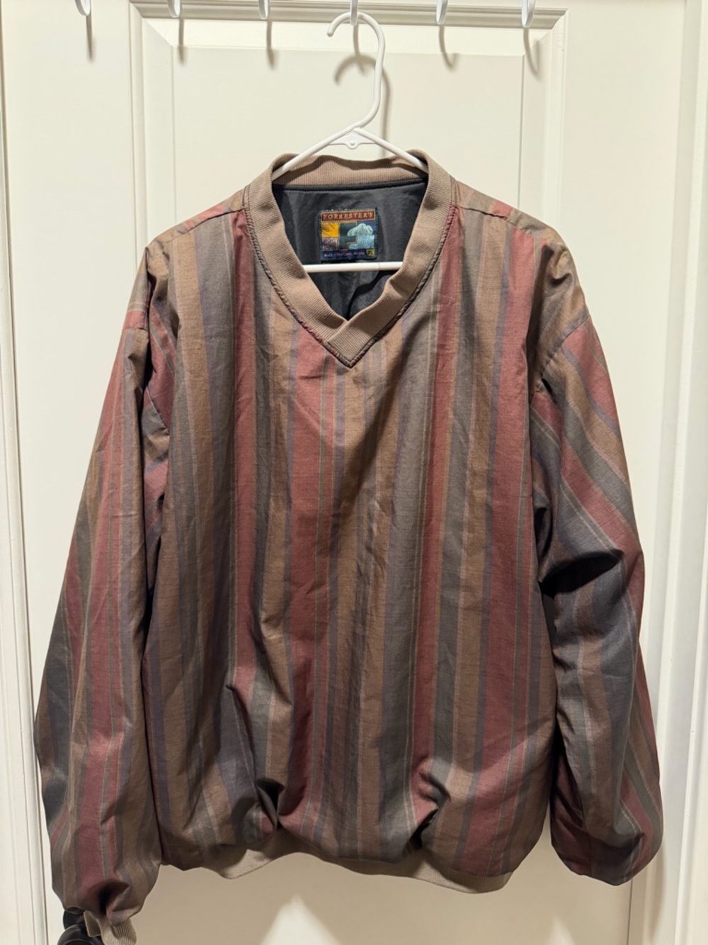 Vintage Striped Pullover Windbreaker - Multicolor